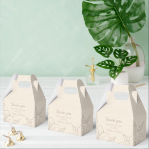 Minimalist Elegant Outline Floral Wedding Favour Box