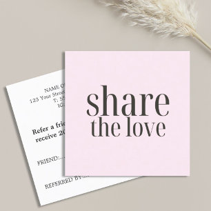 Minimalist Elegant Pale Rose Bold Beauty Salon Referral Card