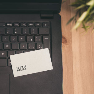 Minimalist Elegant Paper Texture Black Consultant Business Card