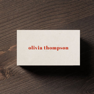 Minimalist Elegant Paper Texture Red Consultant Business Card
