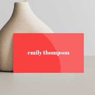 Minimalist Elegant Pastel Red White Consultant Business Card