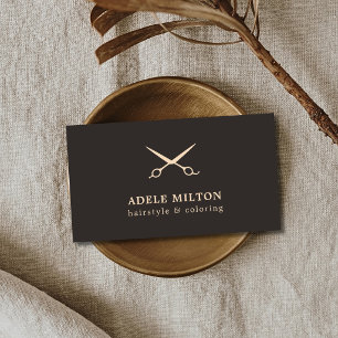 Minimalist Elegant Pastel Scissors Hairstylist Business Card