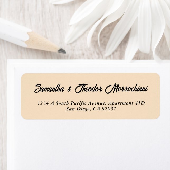 Minimalist Elegant Peach Return Address  (Insitu)
