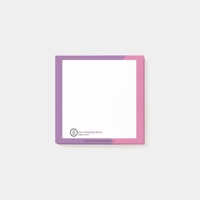 Minimalist Elegant Personalised Business Logo Text Post-it Notes (Front)