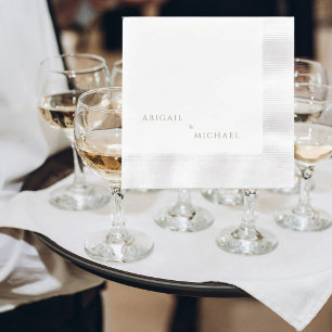 Minimalist Elegant Personalised Names Wedding Napkin