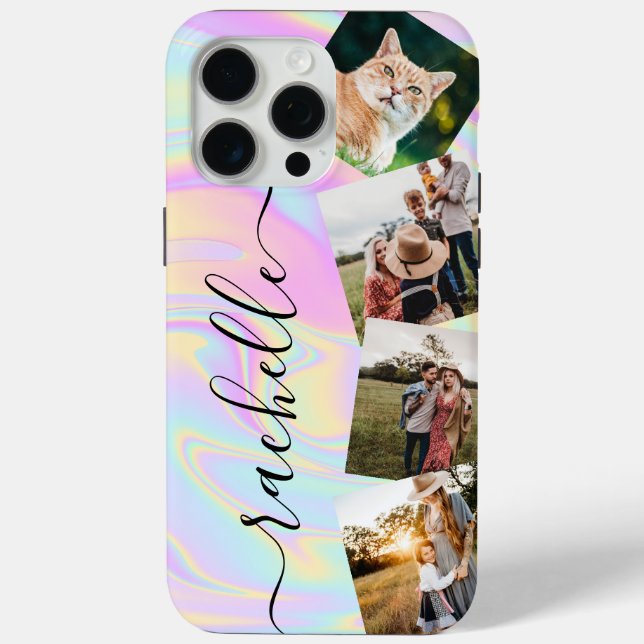Minimalist Elegant Personalised Photo Collage Case-Mate iPhone Case (Back)