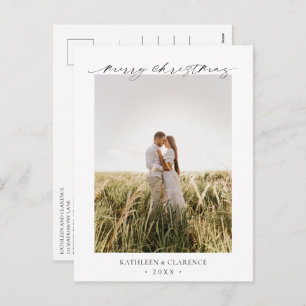 Minimalist Elegant Photo Classic Christmas Holiday Postcard