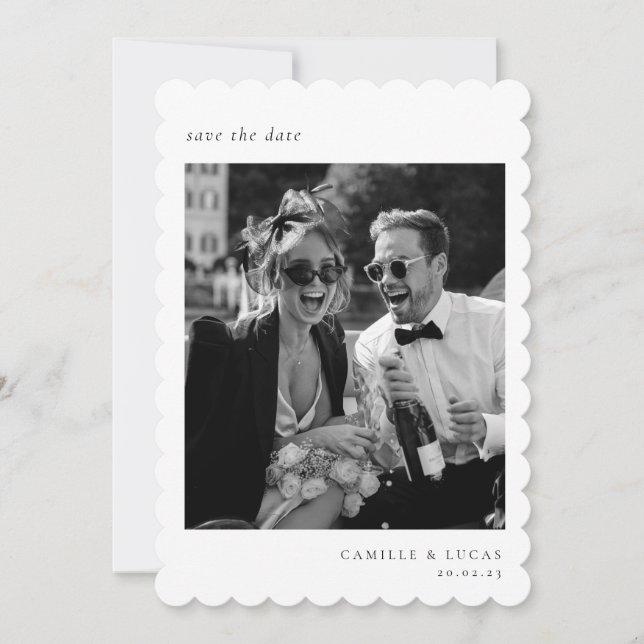 Minimalist Elegant Photo Save the date Invitation (Front)