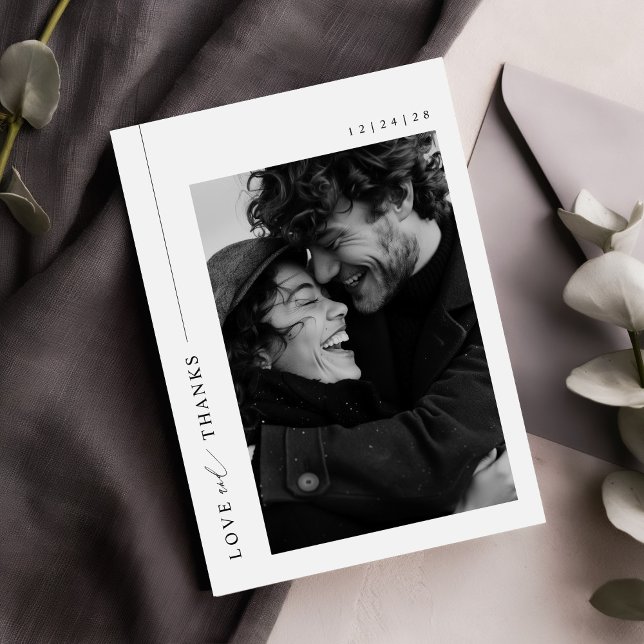 Minimalist Elegant Photo Wedding Thank You Card (Creator Uploaded)