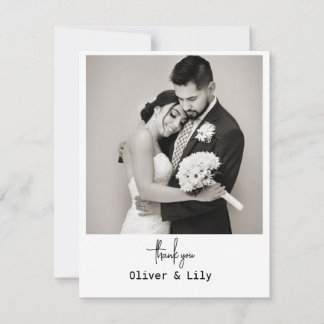 Minimalist Elegant Photo Wedding Thank You Card