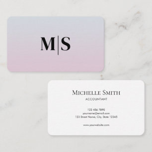 Minimalist Elegant Pink Monogram Initial Accountan Business Card