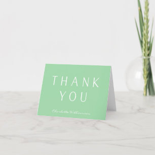 Minimalist Elegant Pistachio Green Personalised  Thank You Card