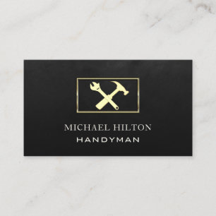 Minimalist elegant plain  gold tools  business car card