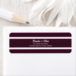 minimalist Elegant Plum Purple and White Stripes