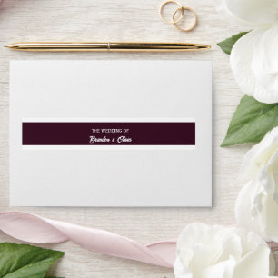minimalist Elegant Plum Purple and White Stripes Envelope