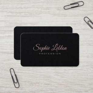 Minimalist Elegant Premium Black Rounded Business Card