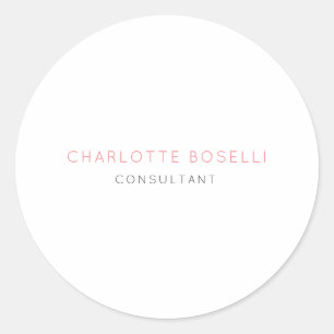 Minimalist Elegant Professional Classic Round Sticker