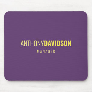 Minimalist Elegant Professional Indigo & Yellow Mouse Pad