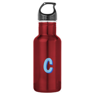 Minimalist Elegant Professional Monogrammed Blue 532 Ml Water Bottle