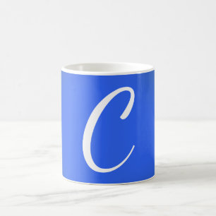 Minimalist Elegant Professional Monogrammed Blue Coffee Mug