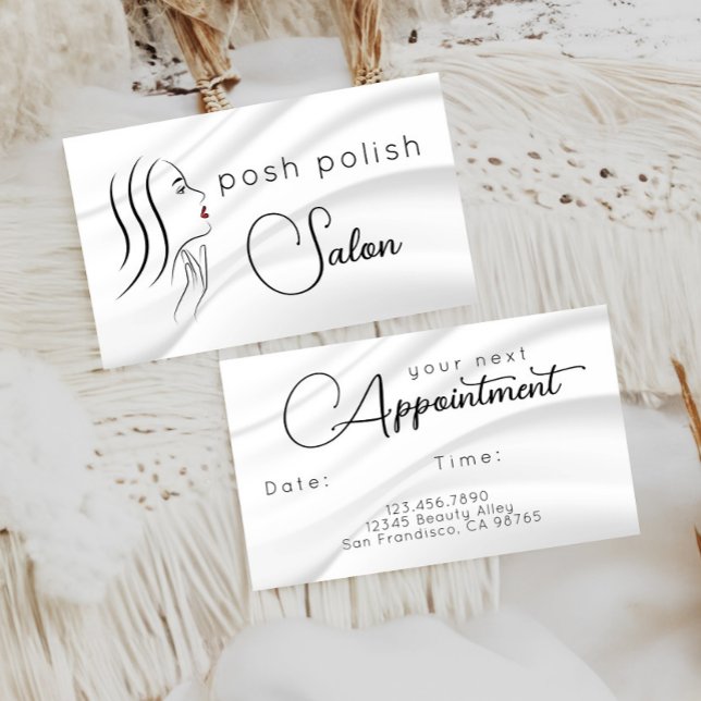 Minimalist Elegant Professional Salon Appointment Business Card (Creator Uploaded)