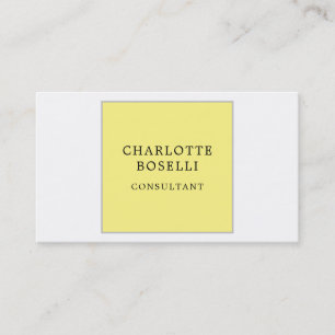 Minimalist Elegant Professional Yellow White Business Card
