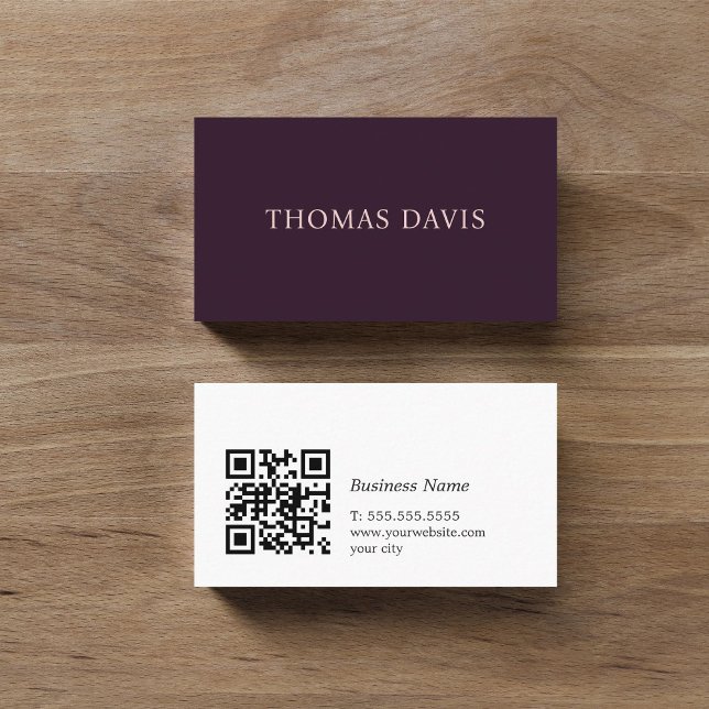 Minimalist Elegant QR Code Consultant Business Card (Creator Uploaded)