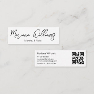 minimalist elegant qr code  makeup and nails   mini business card