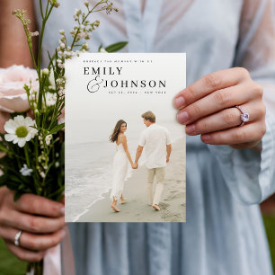 Minimalist Elegant QR Code Photo Wedding Invitation