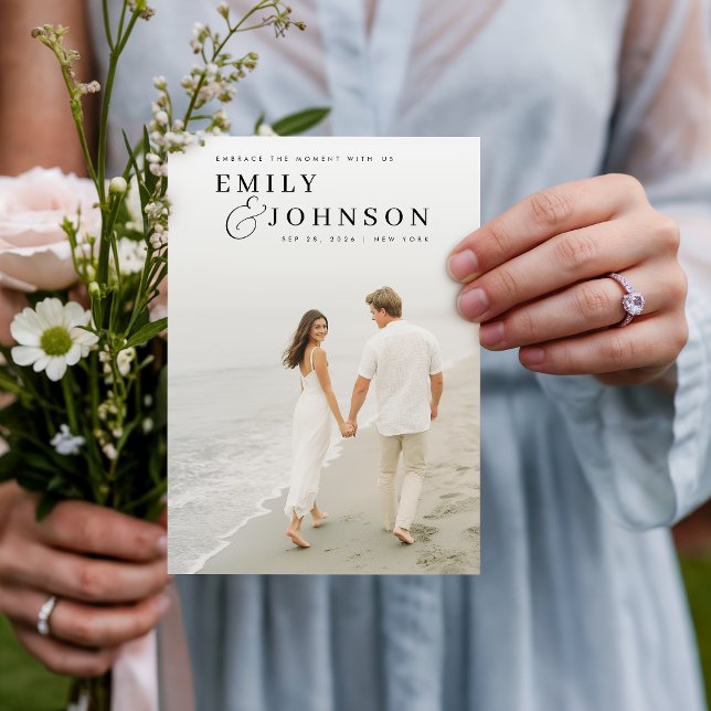 Minimalist Elegant QR Code Photo Wedding Invitation (Creator Uploaded)