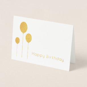 minimalist elegant real gold foil happy birthday card