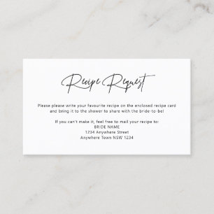 Minimalist Elegant Recipe Request Card