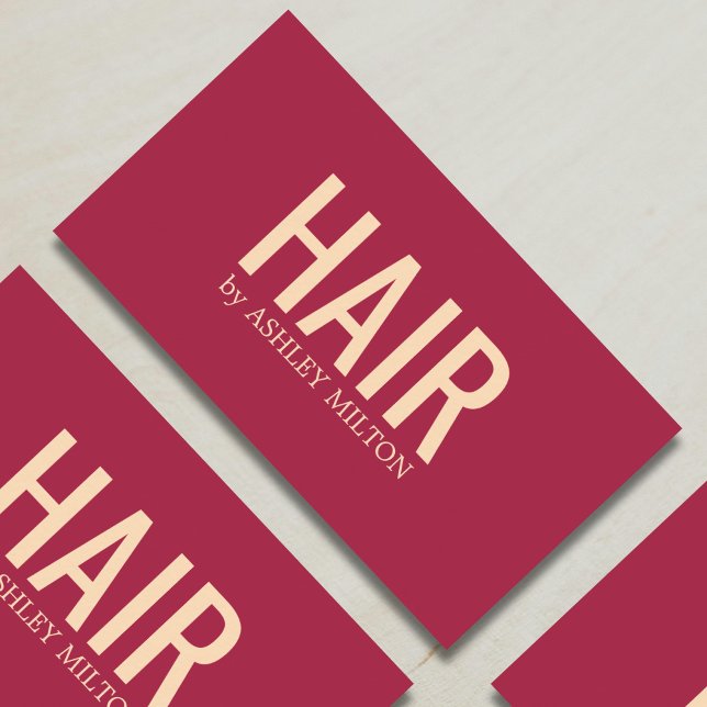 Minimalist Elegant Red Yellow Hair Salon Business Card (Creator Uploaded)