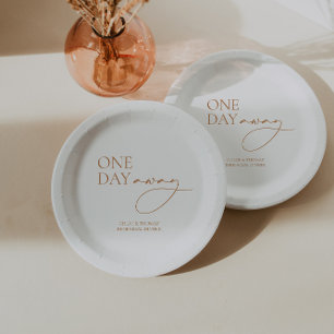 Minimalist Elegant Rehearsal Dinner White Paper Plate