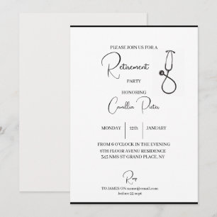 Minimalist Elegant Retirement Party Invitation