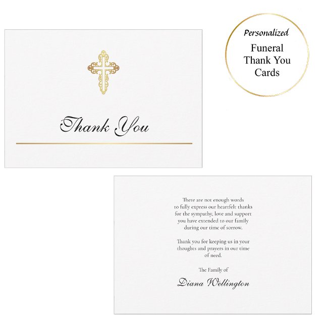 Minimalist Elegant Roman Catholic Funeral Thank You Card (Creator Uploaded)