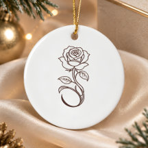 Minimalist Elegant Rose Custom Family Name Keepsak