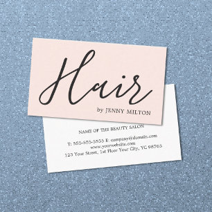 Minimalist Elegant Rose White Hair Stylist Business Card