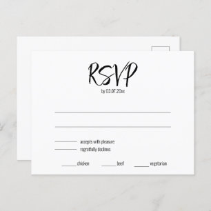 💍 Minimalist Elegant RSVP & dietary requirements Postcard
