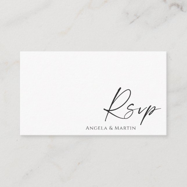 Minimalist Elegant RSVP QR Code  Enclosure Card (Front)