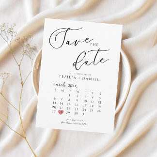 Minimalist Elegant Save The Date Calendar Invitation