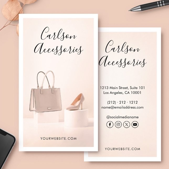 Minimalist Elegant Script Custom Photo Business Card (Creator Uploaded)