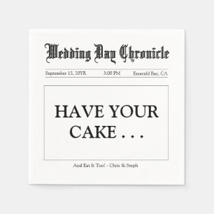 Minimalist Elegant Script Custom Wedding Reception Napkin