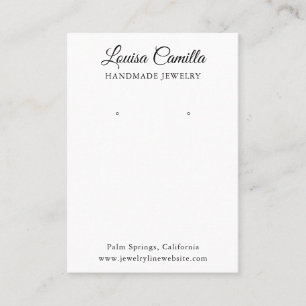 Minimalist Elegant Script Earrings Display Card