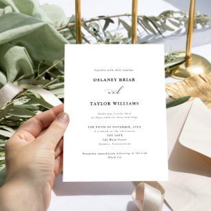 Minimalist Elegant Script Editable Wedding Invitation
