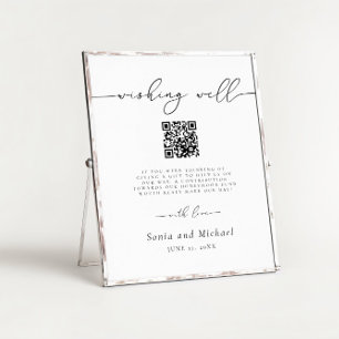 Minimalist Elegant Script Honeymoon Fund Wedding Poster
