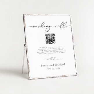 Minimalist Elegant Script Honeymoon Fund Wedding Poster