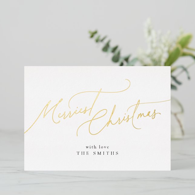 Minimalist Elegant Script Merriest Christmas (Standing Front)