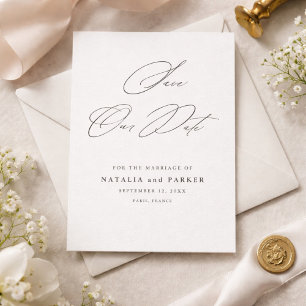Minimalist Elegant Script Save the Date