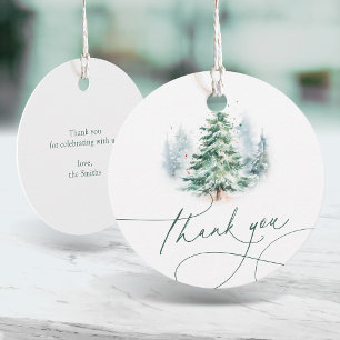 Minimalist Elegant Script Thank You Favor Tags